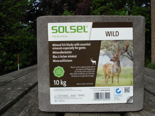 Wildliksteen Solsel, weerbestendig, 10kg
Onmisbaar in het jachtveld / revier.
10 euro per stuk, 5 voor 45 euro, 10 voor 80 euro.
Grotere afname op aanvraag!